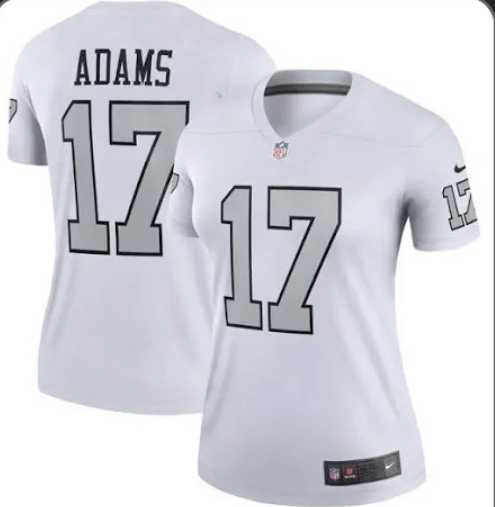 Women%27s Las Vegas Raiders #17 Davante Adams White Color Rush Limited Stitched Jersey Dzhi